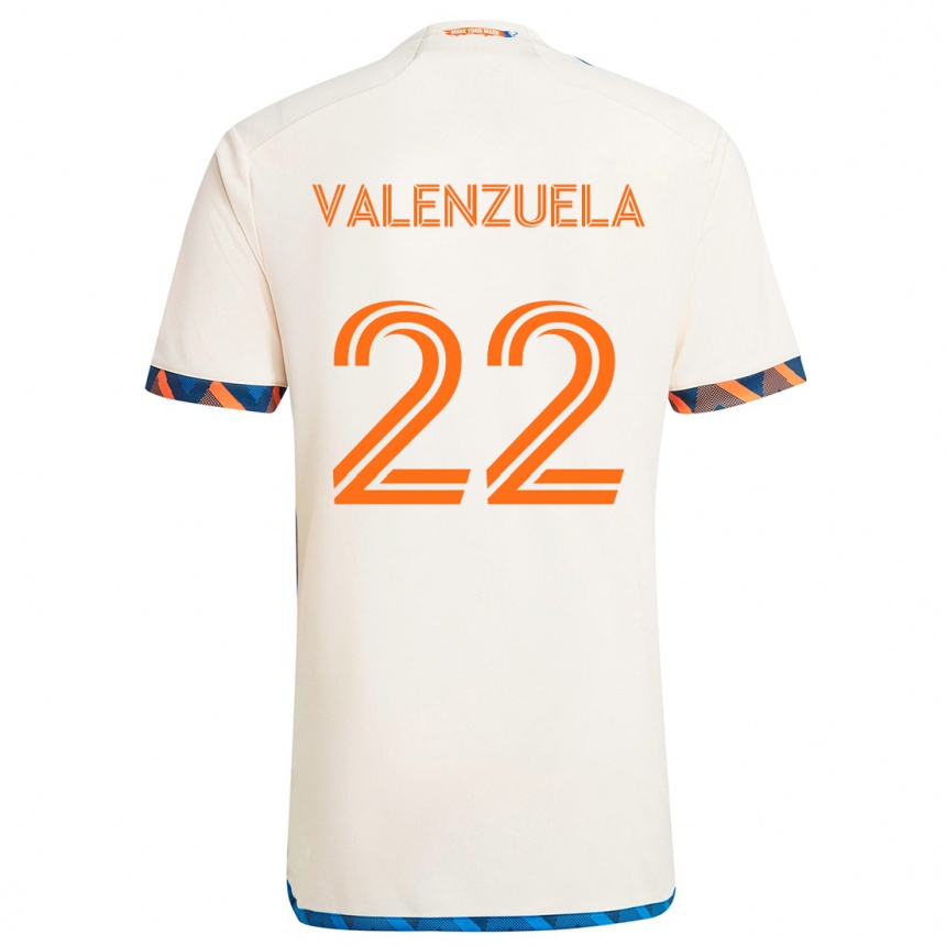 Niño Fútbol Camiseta Gerardo Valenzuela #22 Blanco Naranja 2ª Equipación 2024/25