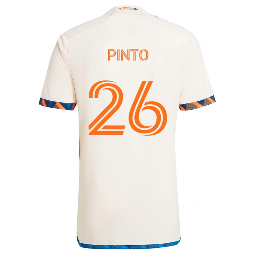 Niño Fútbol Camiseta Malik Pinto #26 Blanco Naranja 2ª Equipación 2024/25