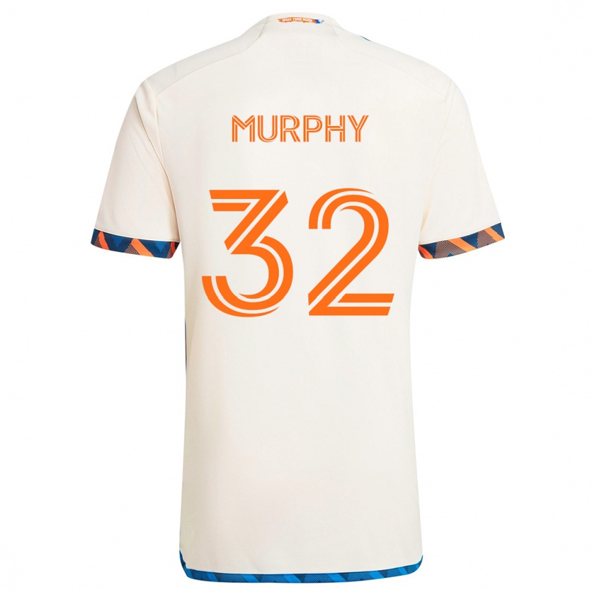 Niño Fútbol Camiseta Ian Murphy #32 Blanco Naranja 2ª Equipación 2024/25