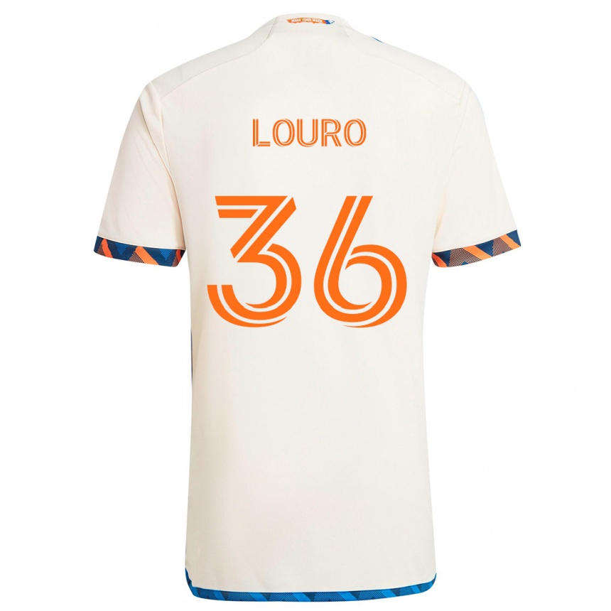 Niño Fútbol Camiseta Evan Louro #36 Blanco Naranja 2ª Equipación 2024/25