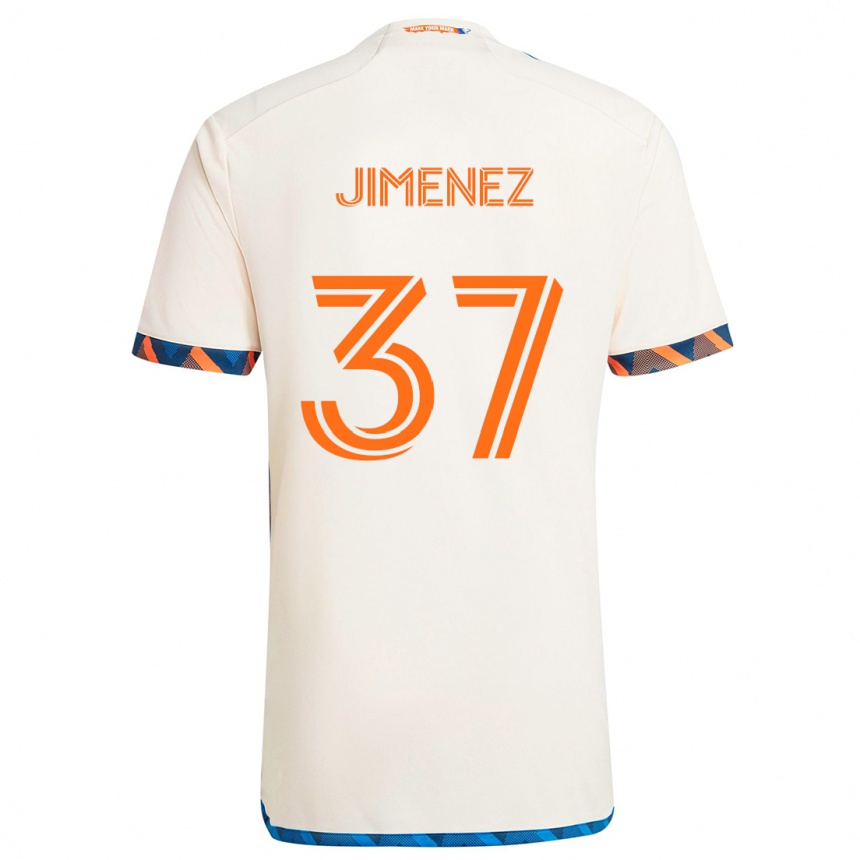 Niño Fútbol Camiseta Stiven Jimenez #37 Blanco Naranja 2ª Equipación 2024/25