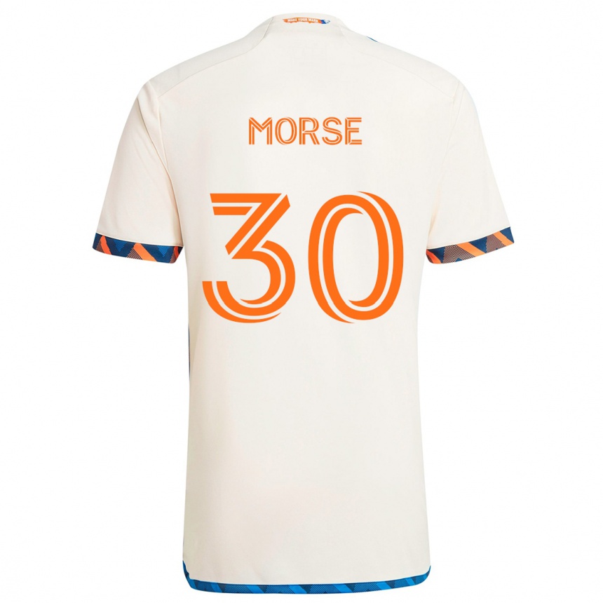 Niño Fútbol Camiseta Hunter Morse #30 Blanco Naranja 2ª Equipación 2024/25