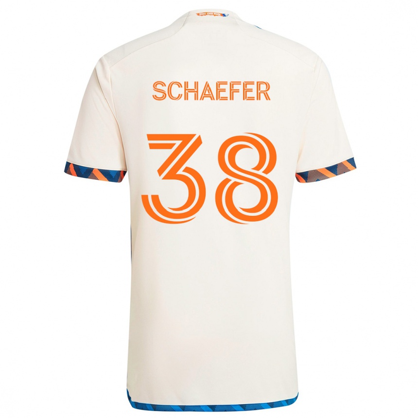 Niño Fútbol Camiseta Brian Schaefer #38 Blanco Naranja 2ª Equipación 2024/25