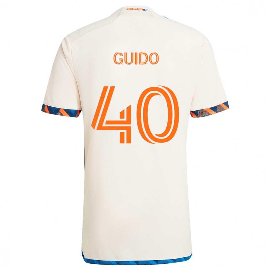 Niño Fútbol Camiseta Alejandro Guido #40 Blanco Naranja 2ª Equipación 2024/25