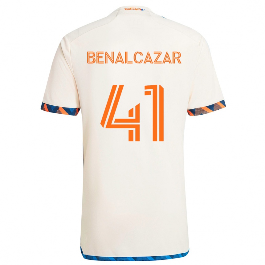 Niño Fútbol Camiseta Nico Benalcázar #41 Blanco Naranja 2ª Equipación 2024/25