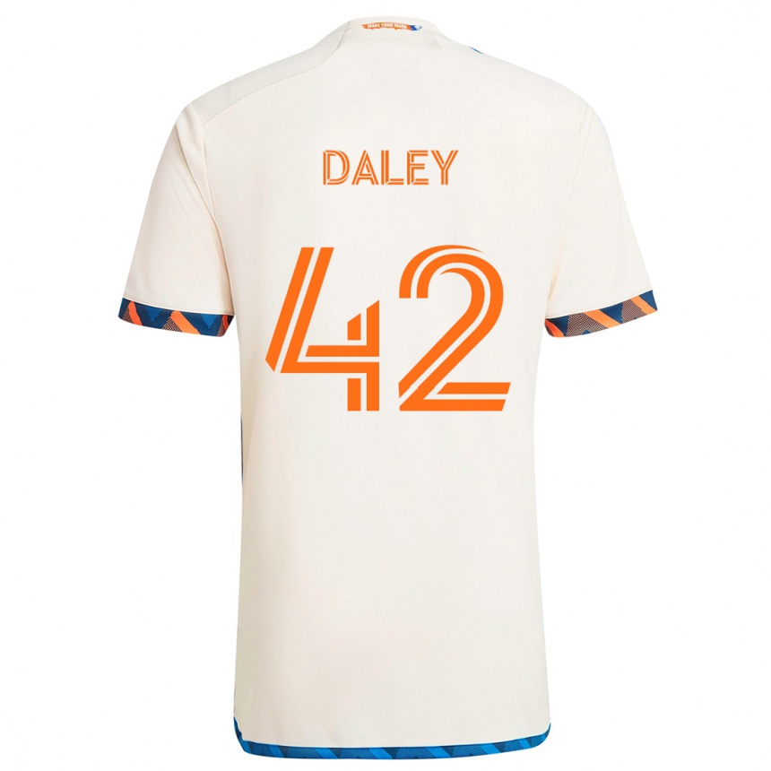 Niño Fútbol Camiseta Amir Daley #42 Blanco Naranja 2ª Equipación 2024/25