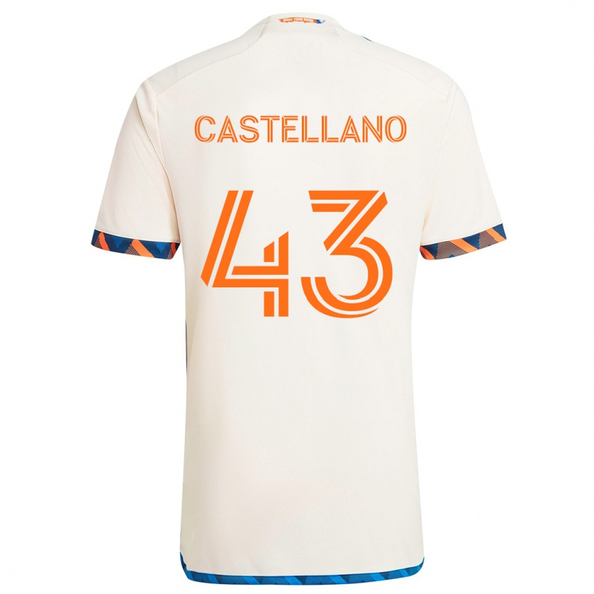 Niño Fútbol Camiseta Jesús Castellano #43 Blanco Naranja 2ª Equipación 2024/25