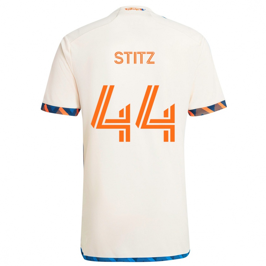 Niño Fútbol Camiseta Ben Stitz #44 Blanco Naranja 2ª Equipación 2024/25