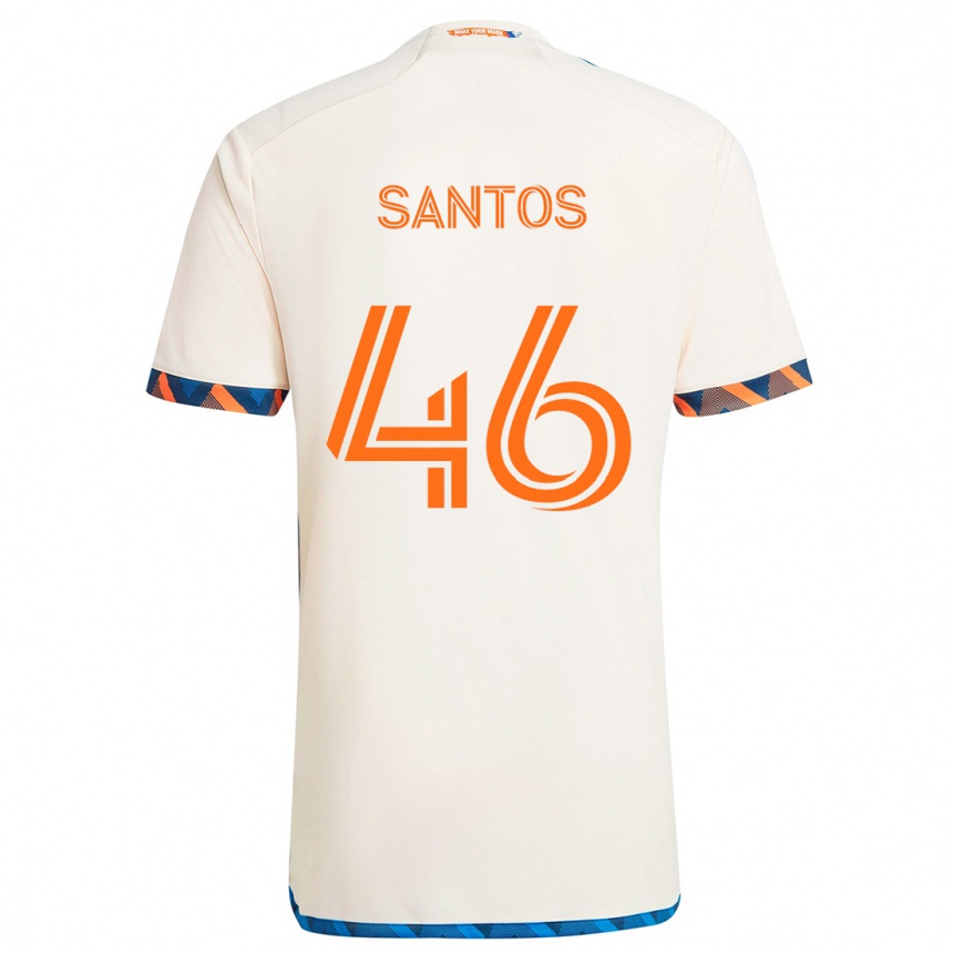 Niño Fútbol Camiseta Guilherme Santos #46 Blanco Naranja 2ª Equipación 2024/25