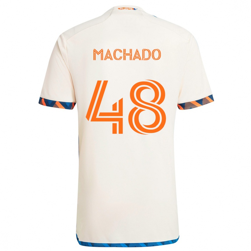 Niño Fútbol Camiseta Juan Machado #48 Blanco Naranja 2ª Equipación 2024/25