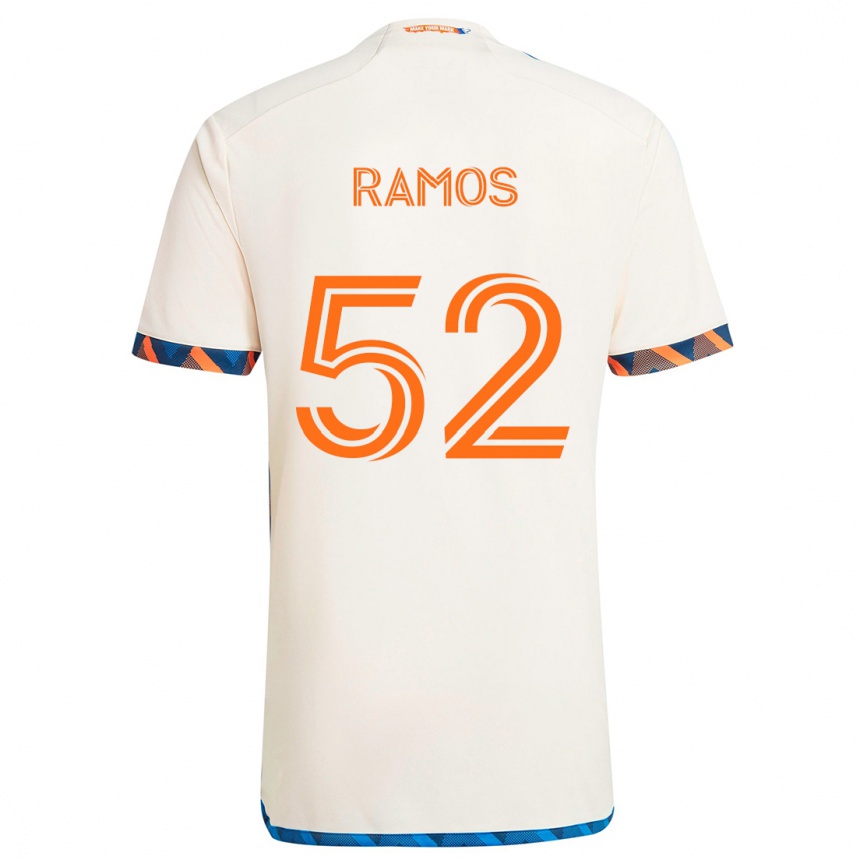 Niño Fútbol Camiseta Yair Ramos #52 Blanco Naranja 2ª Equipación 2024/25