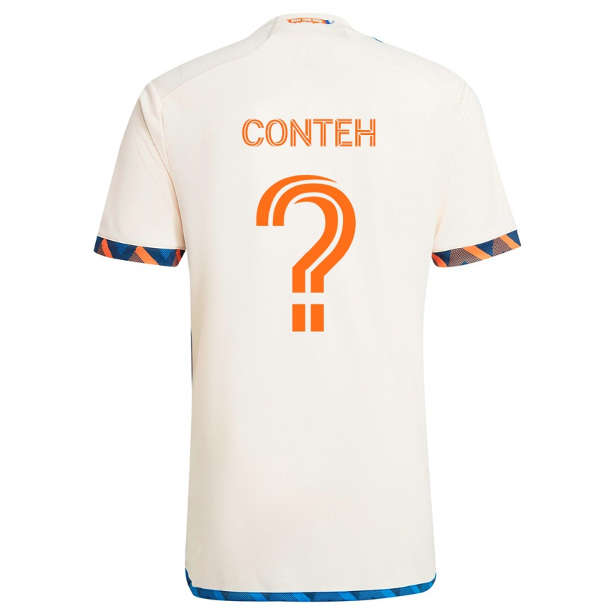 Niño Fútbol Camiseta Haroun Conteh #0 Blanco Naranja 2ª Equipación 2024/25