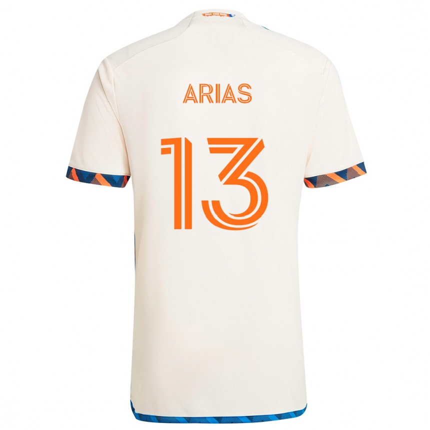 Niño Fútbol Camiseta Santiago Arias #13 Blanco Naranja 2ª Equipación 2024/25