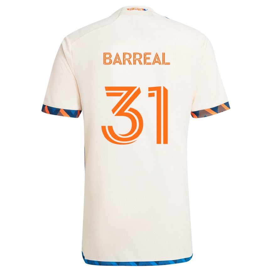 Niño Fútbol Camiseta Álvaro Barreal #31 Blanco Naranja 2ª Equipación 2024/25