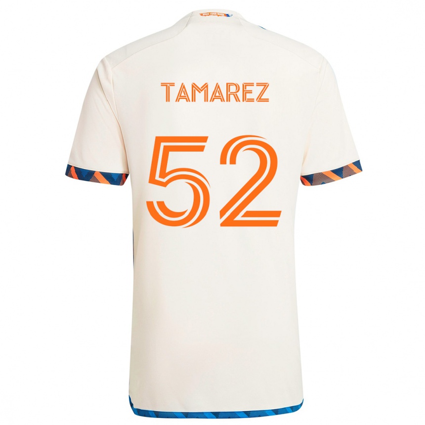 Niño Fútbol Camiseta Lucas Tamarez #52 Blanco Naranja 2ª Equipación 2024/25