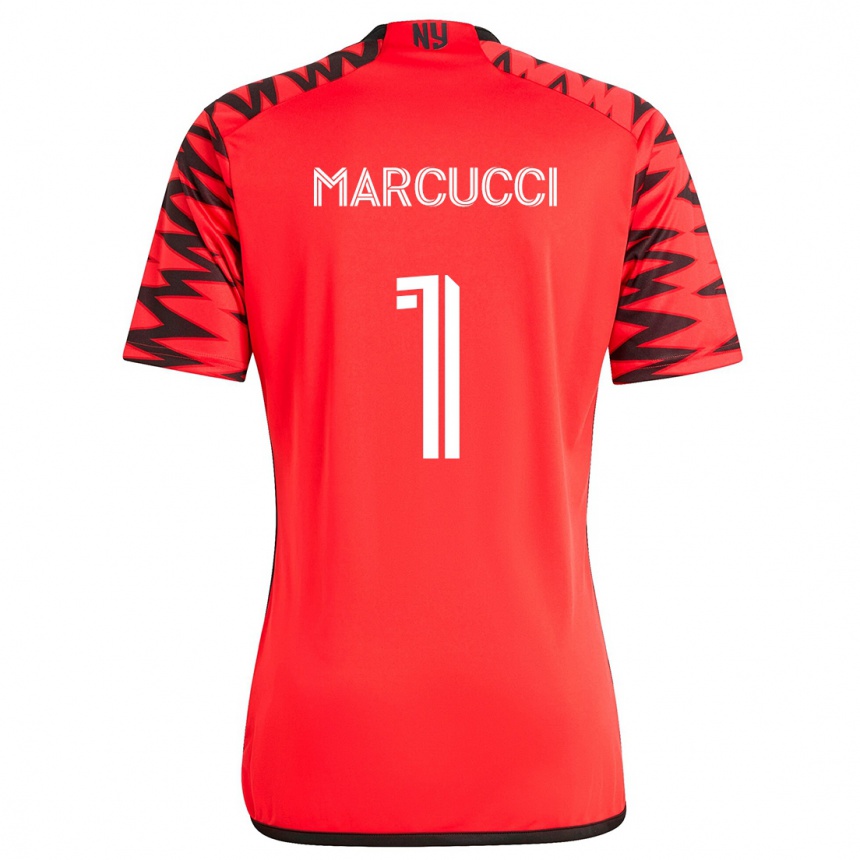 Niño Fútbol Camiseta Aj Marcucci #1 Rojo Negro Blanco 2ª Equipación 2024/25