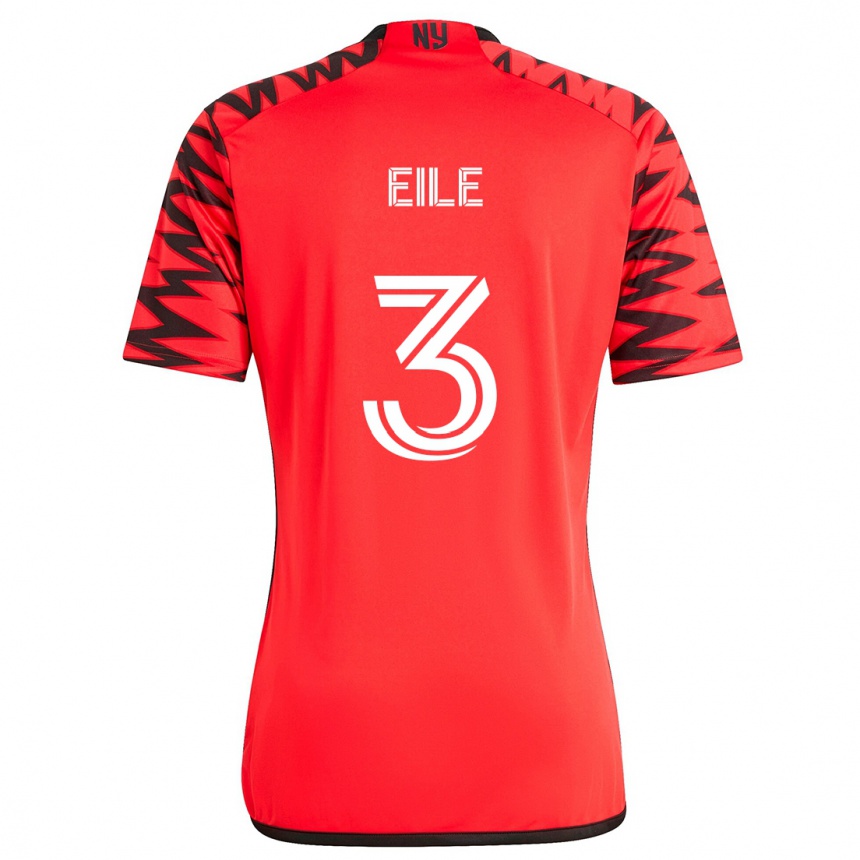 Niño Fútbol Camiseta Noah Eile #3 Rojo Negro Blanco 2ª Equipación 2024/25