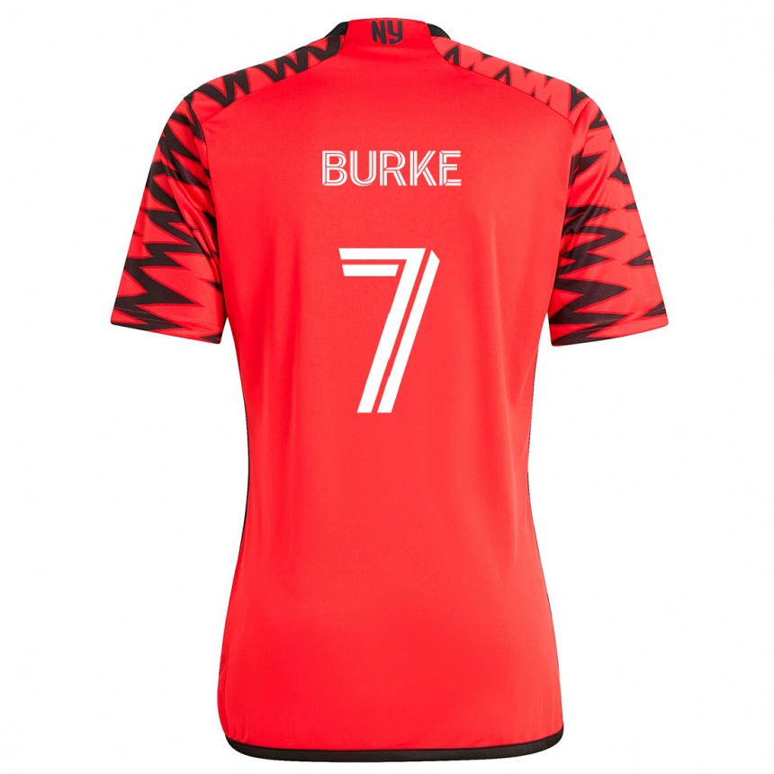 Niño Fútbol Camiseta Cory Burke #7 Rojo Negro Blanco 2ª Equipación 2024/25