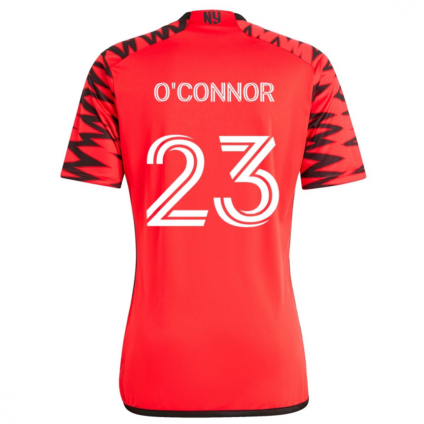 Niño Fútbol Camiseta Aidan O'connor #23 Rojo Negro Blanco 2ª Equipación 2024/25