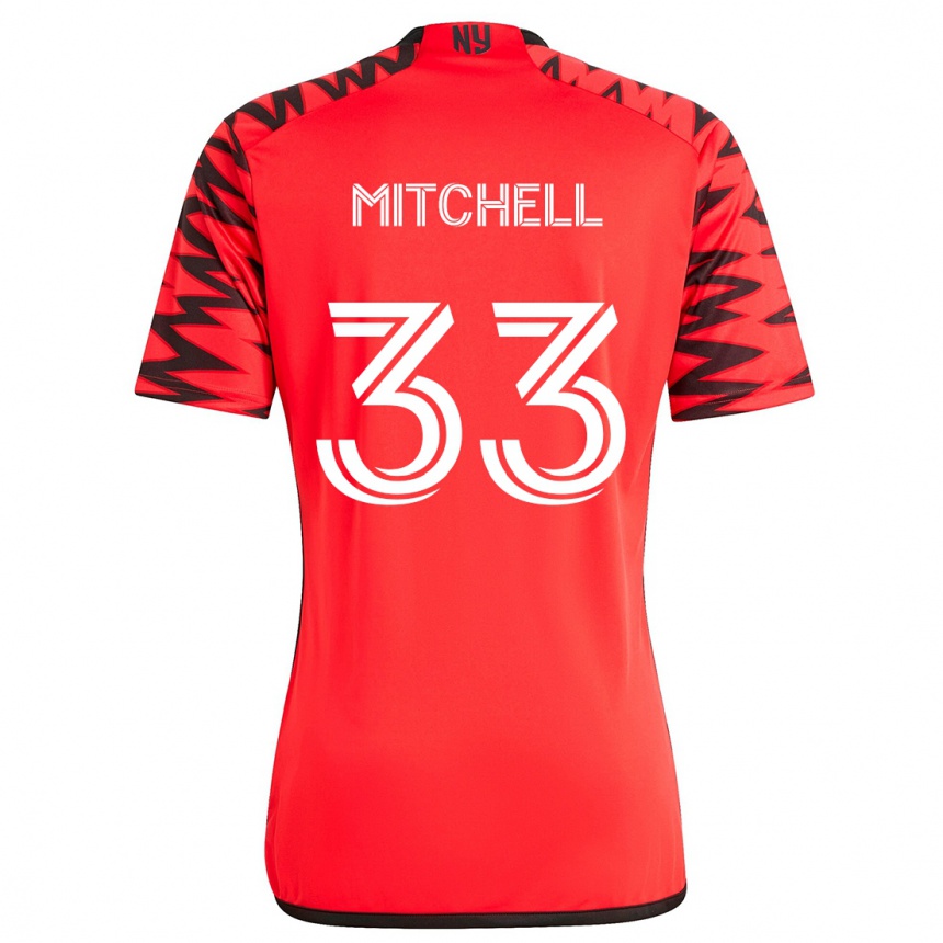 Niño Fútbol Camiseta Roald Mitchell #33 Rojo Negro Blanco 2ª Equipación 2024/25