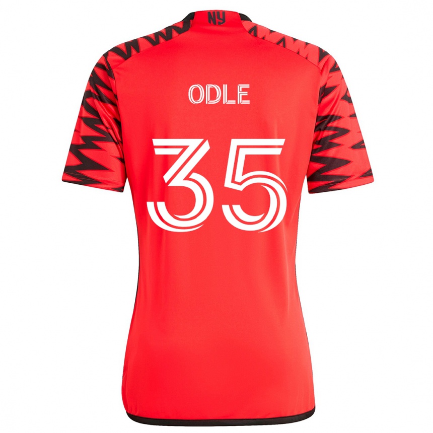 Niño Fútbol Camiseta Dallas Odle #35 Rojo Negro Blanco 2ª Equipación 2024/25