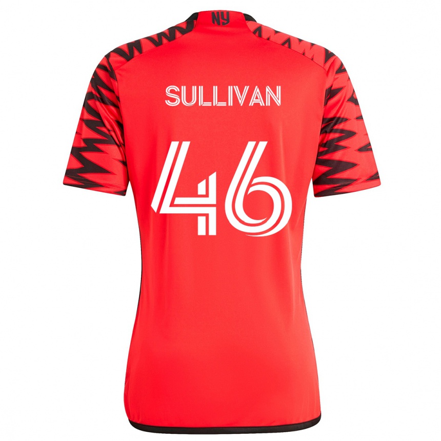 Niño Fútbol Camiseta Dylan Sullivan #46 Rojo Negro Blanco 2ª Equipación 2024/25