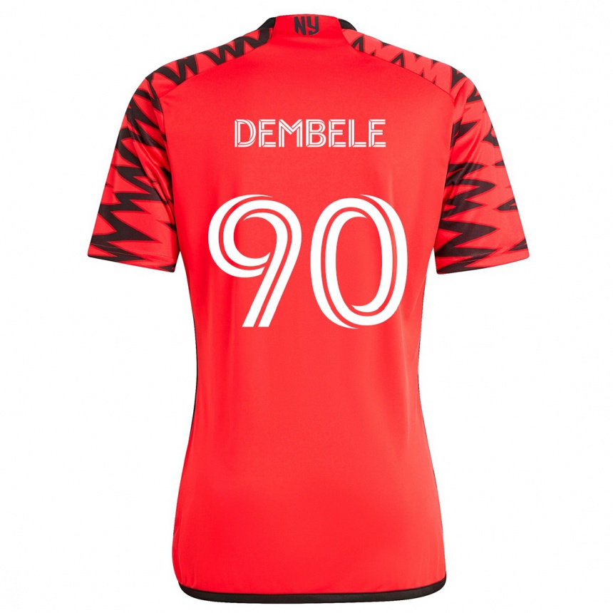 Niño Fútbol Camiseta Malick Dembele #90 Rojo Negro Blanco 2ª Equipación 2024/25