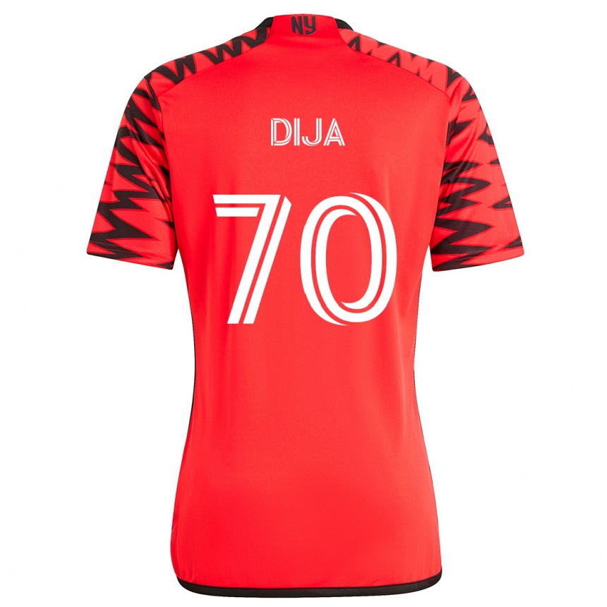 Niño Fútbol Camiseta Dija #70 Rojo Negro Blanco 2ª Equipación 2024/25