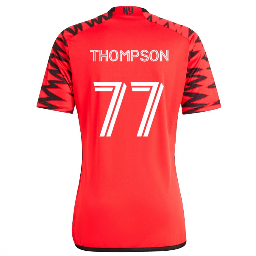 Niño Fútbol Camiseta Amos Shapiro-Thompson #77 Rojo Negro Blanco 2ª Equipación 2024/25