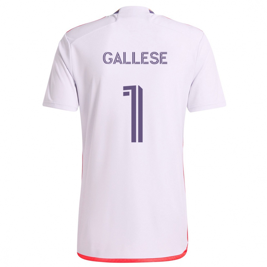 Niño Fútbol Camiseta Pedro Gallese #1 Blanco Rojo Púrpura 2ª Equipación 2024/25