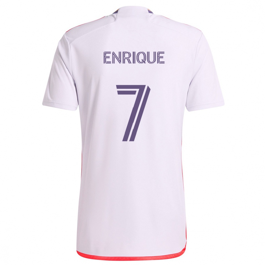 Niño Fútbol Camiseta Ramiro Enrique #7 Blanco Rojo Púrpura 2ª Equipación 2024/25