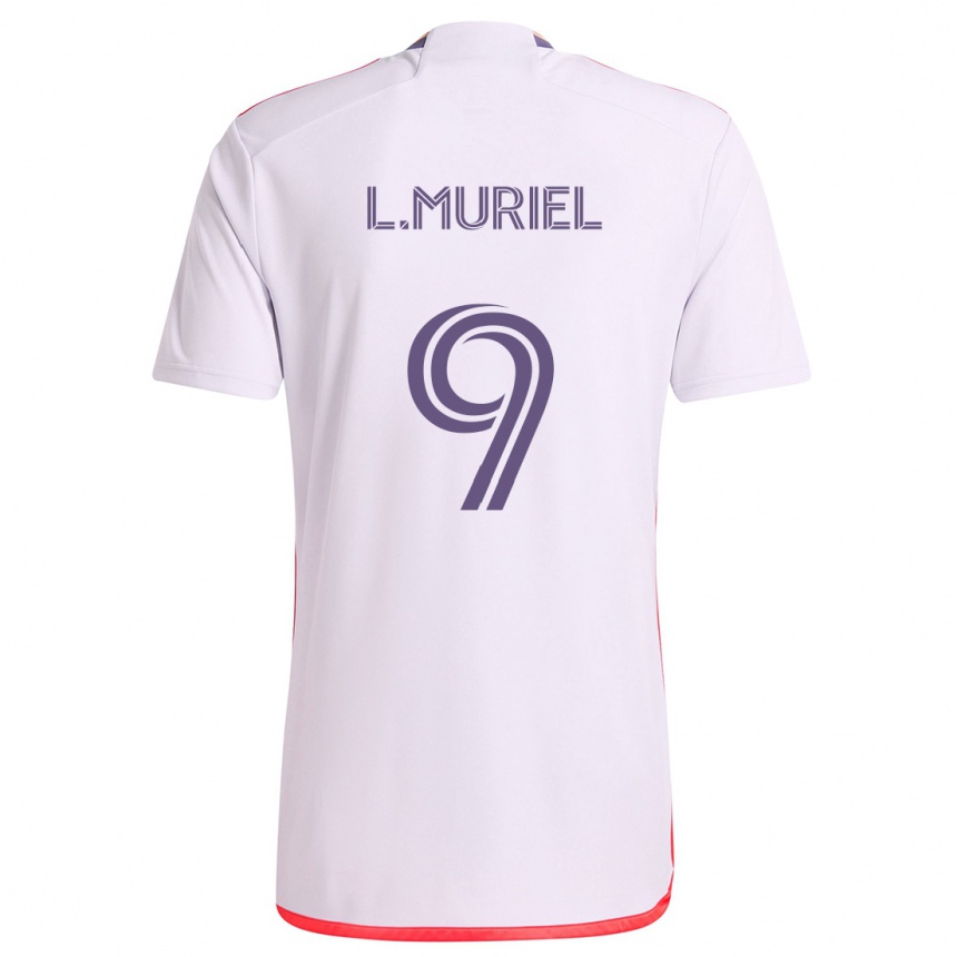 Niño Fútbol Camiseta Luis Muriel #9 Blanco Rojo Púrpura 2ª Equipación 2024/25