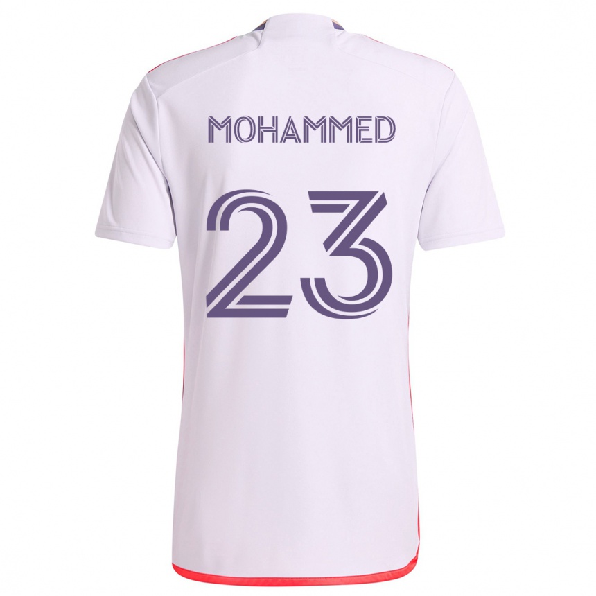 Niño Fútbol Camiseta Shak Mohammed #23 Blanco Rojo Púrpura 2ª Equipación 2024/25