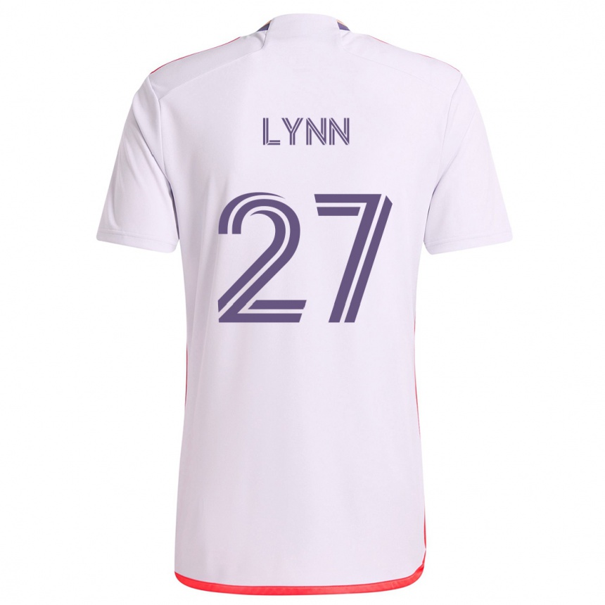 Niño Fútbol Camiseta Jack Lynn #27 Blanco Rojo Púrpura 2ª Equipación 2024/25