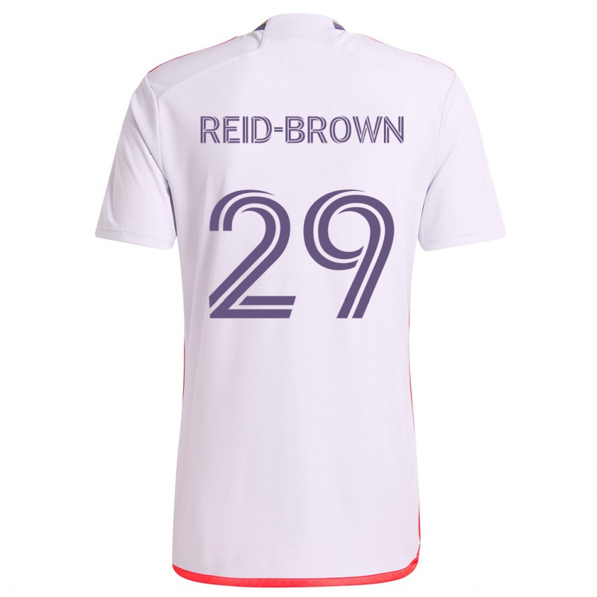 Niño Fútbol Camiseta Tahir Reid-Brown #29 Blanco Rojo Púrpura 2ª Equipación 2024/25