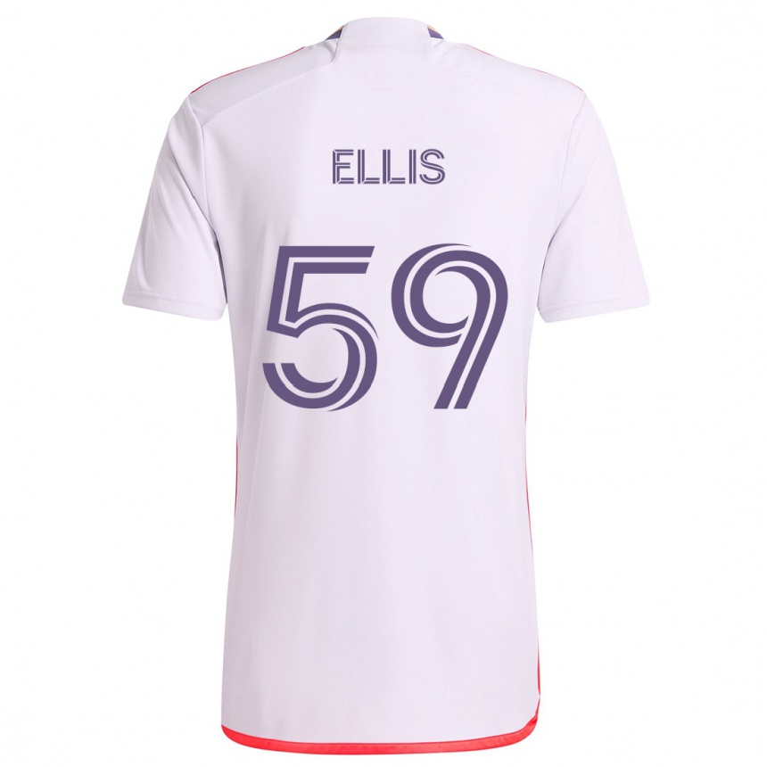 Niño Fútbol Camiseta Justin Ellis #59 Blanco Rojo Púrpura 2ª Equipación 2024/25