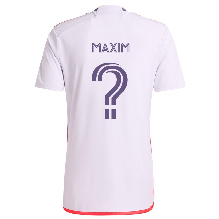 Niño Fútbol Camiseta Luca Maxim #0 Blanco Rojo Púrpura 2ª Equipación 2024/25