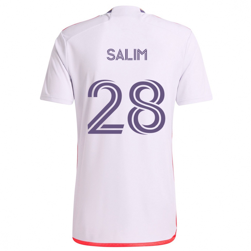 Niño Fútbol Camiseta Abdi Salim #28 Blanco Rojo Púrpura 2ª Equipación 2024/25