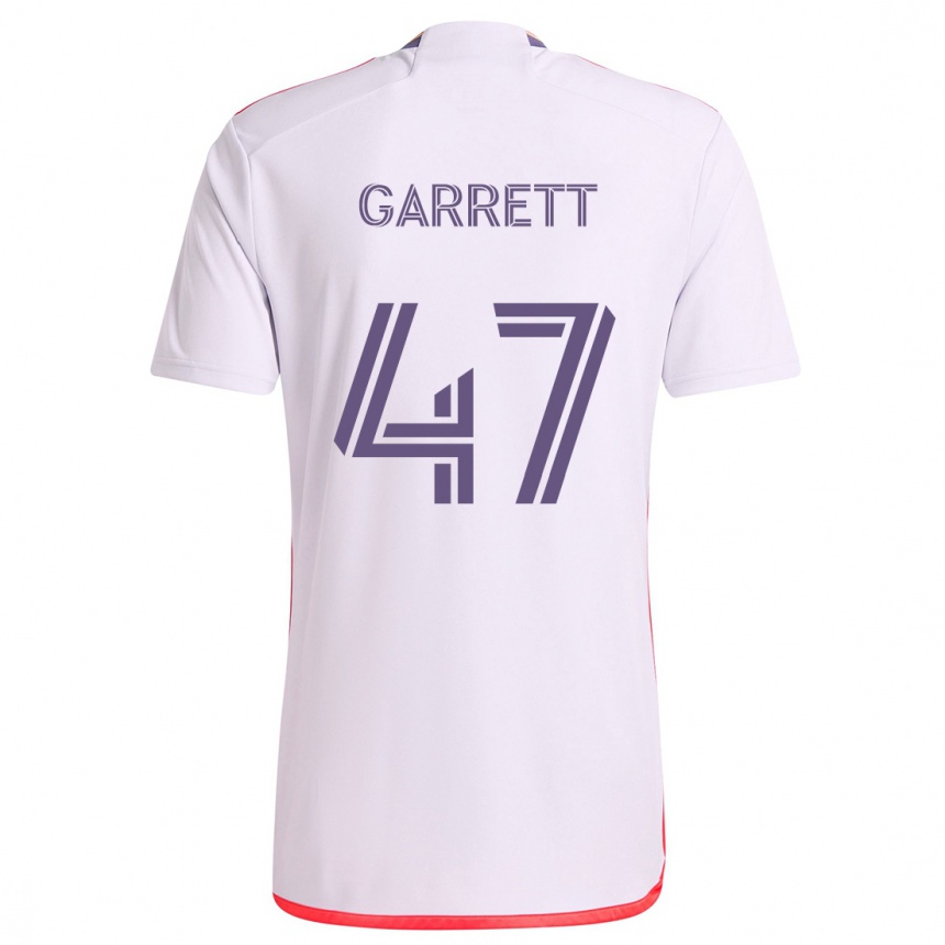 Niño Fútbol Camiseta Ian Garrett #47 Blanco Rojo Púrpura 2ª Equipación 2024/25