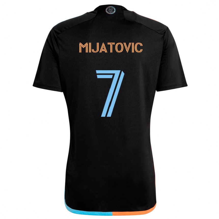 Niño Fútbol Camiseta Jovan Mijatovic #7 Negro Naranja Azul 2ª Equipación 2024/25