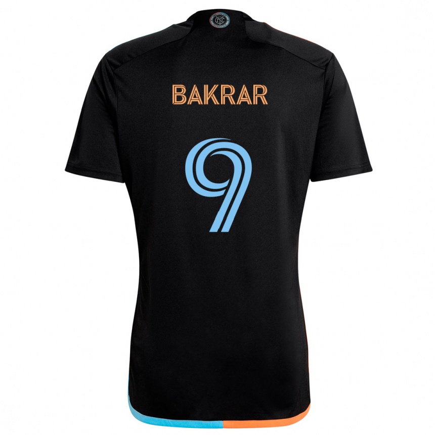 Niño Fútbol Camiseta Monsef Bakrar #9 Negro Naranja Azul 2ª Equipación 2024/25