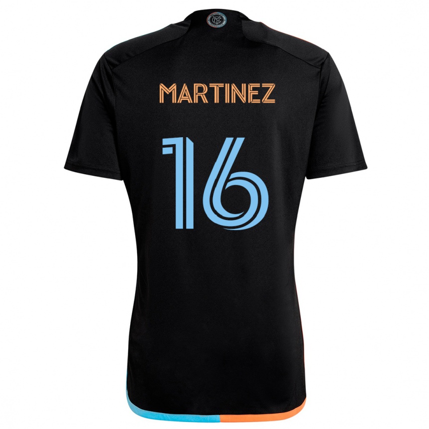 Niño Fútbol Camiseta Alonso Martínez #16 Negro Naranja Azul 2ª Equipación 2024/25