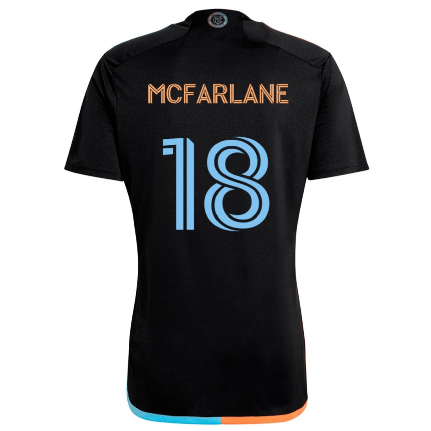 Niño Fútbol Camiseta Christian Mcfarlane #18 Negro Naranja Azul 2ª Equipación 2024/25