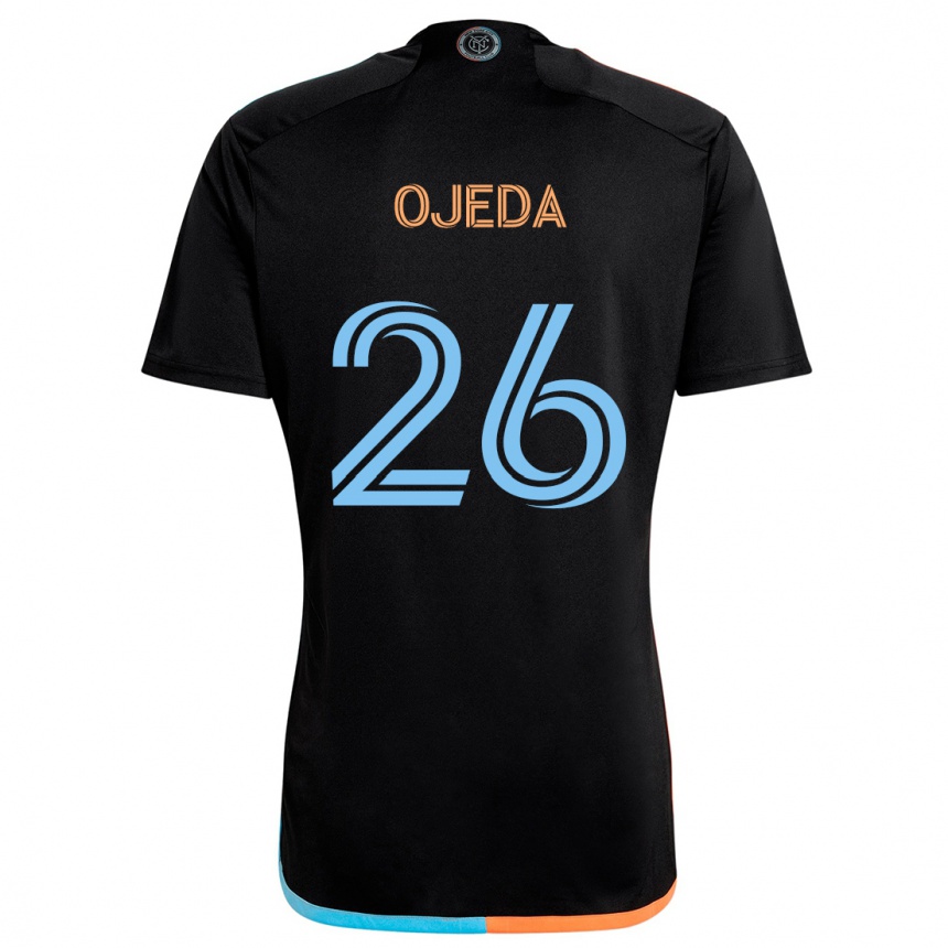 Niño Fútbol Camiseta Agustín Ojeda #26 Negro Naranja Azul 2ª Equipación 2024/25