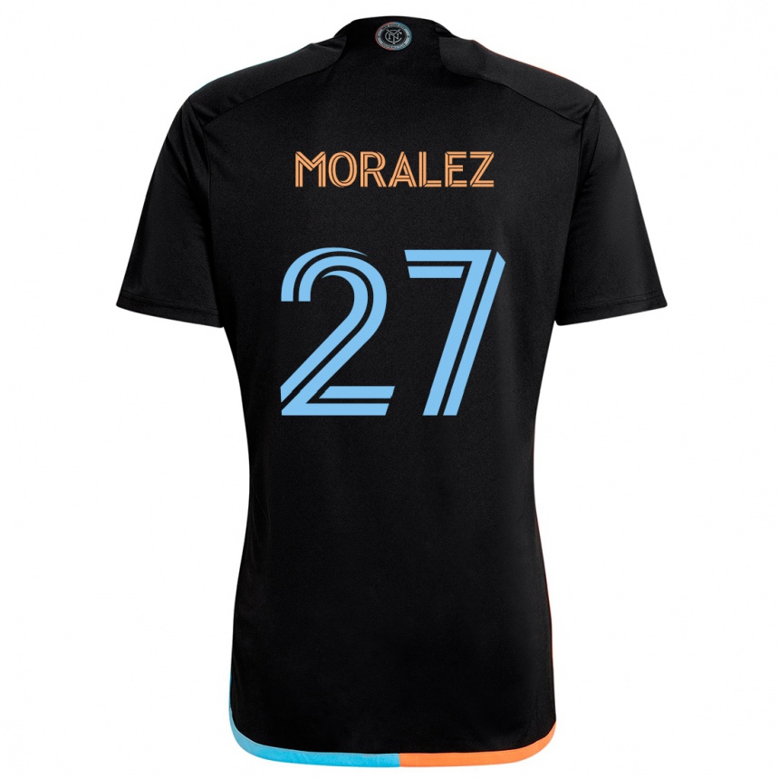 Niño Fútbol Camiseta Maxi Moralez #27 Negro Naranja Azul 2ª Equipación 2024/25