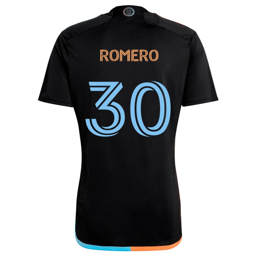 Niño Fútbol Camiseta Tomás Romero #30 Negro Naranja Azul 2ª Equipación 2024/25