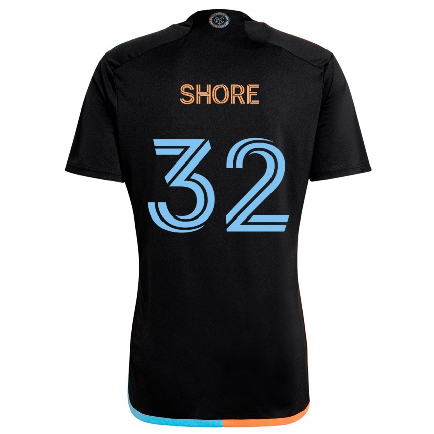 Niño Fútbol Camiseta Jonathan Shore #32 Negro Naranja Azul 2ª Equipación 2024/25