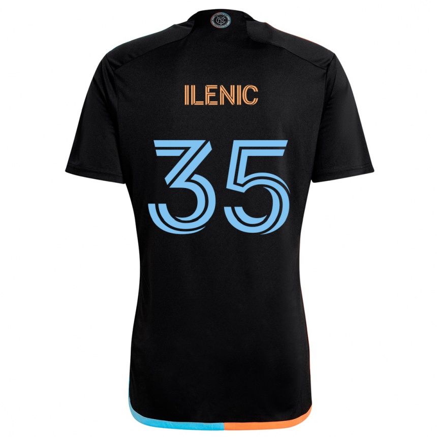 Niño Fútbol Camiseta Mitja Ilenic #35 Negro Naranja Azul 2ª Equipación 2024/25