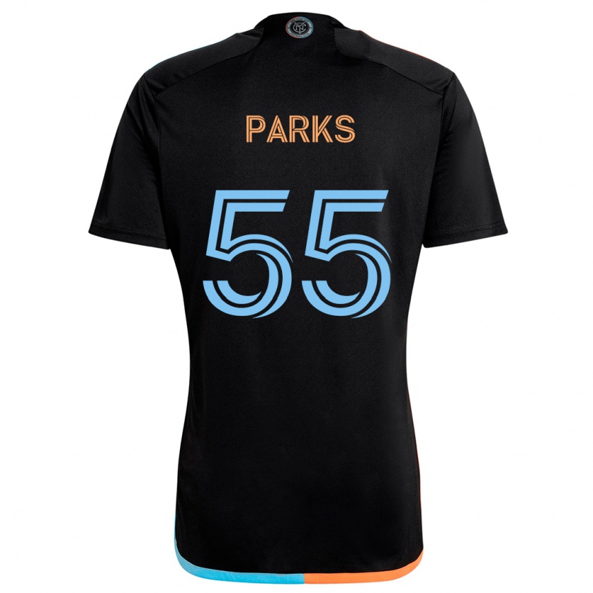 Niño Fútbol Camiseta Keaton Parks #55 Negro Naranja Azul 2ª Equipación 2024/25