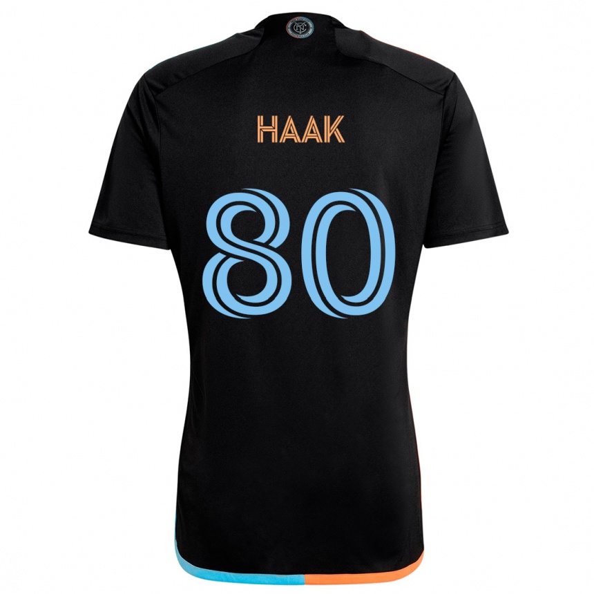 Niño Fútbol Camiseta Justin Haak #80 Negro Naranja Azul 2ª Equipación 2024/25